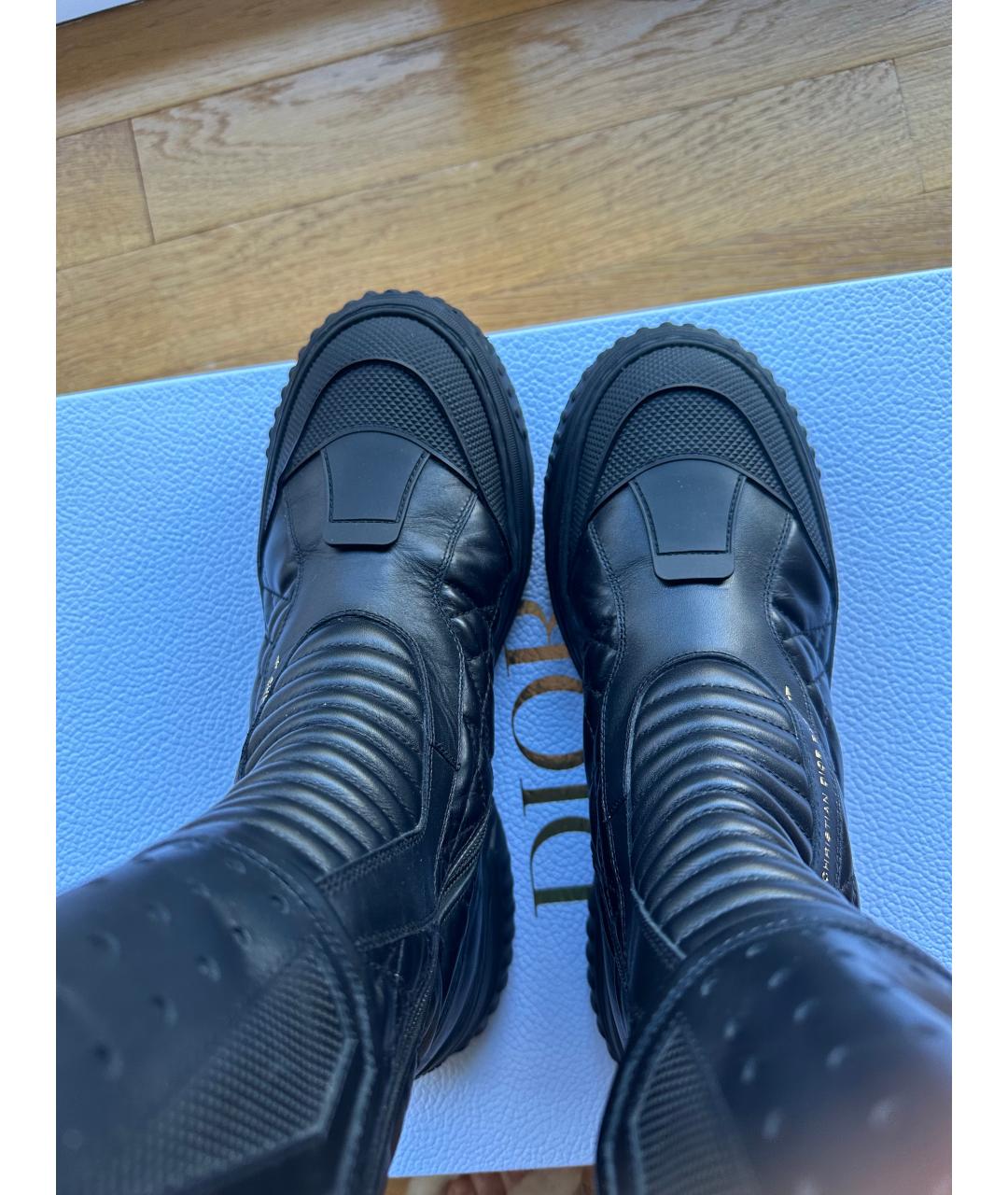 CHRISTIAN DIOR Черные кожаные полусапоги, фото 6