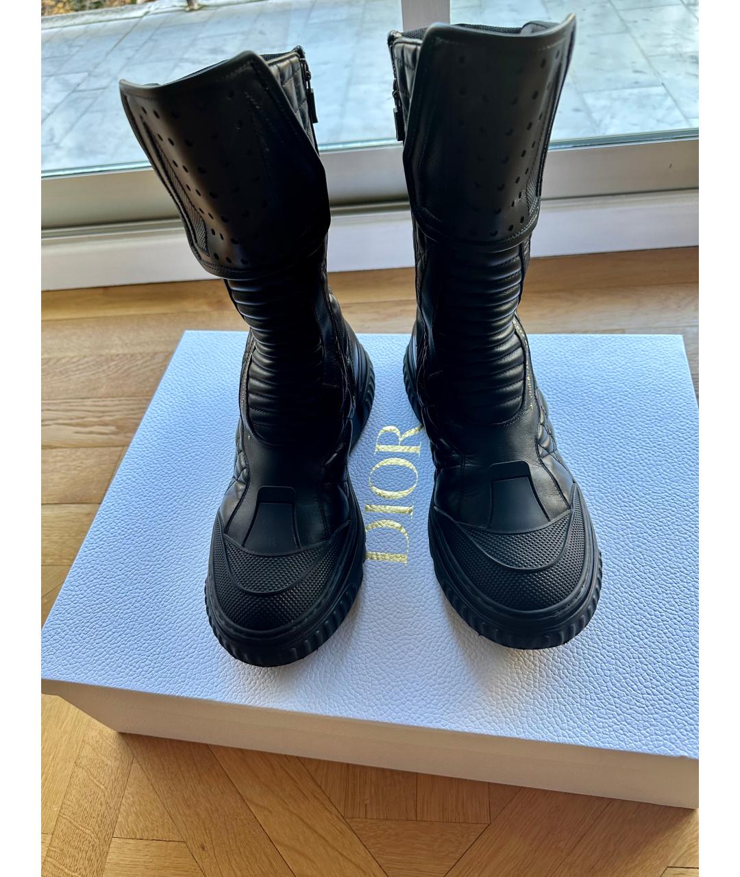 CHRISTIAN DIOR Черные кожаные полусапоги, фото 3