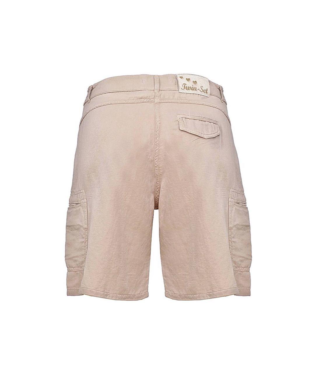 TWIN-SET Бежевые шелковые шорты, фото 2