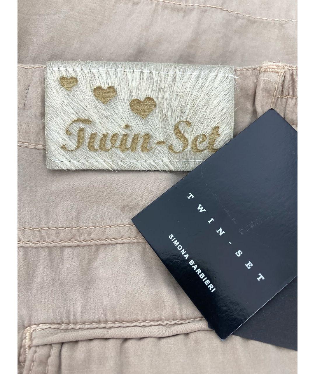 TWIN-SET Бежевые шелковые шорты, фото 4
