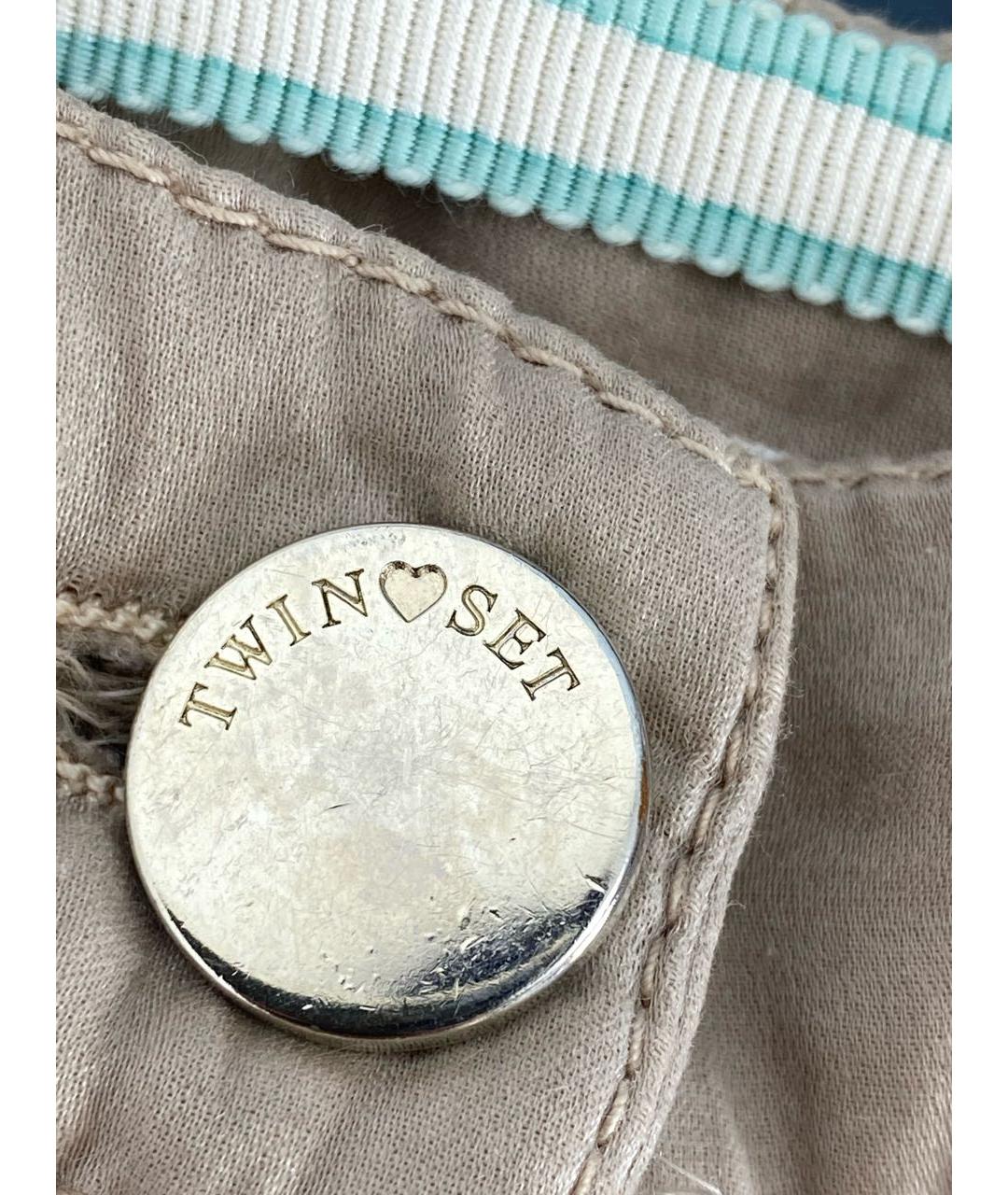 TWIN-SET Бежевые шелковые шорты, фото 7