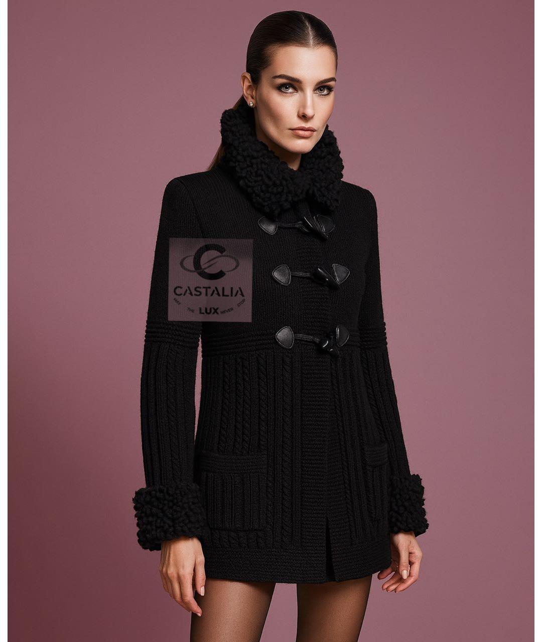 CHANEL Черное кашемировое пальто, фото 2