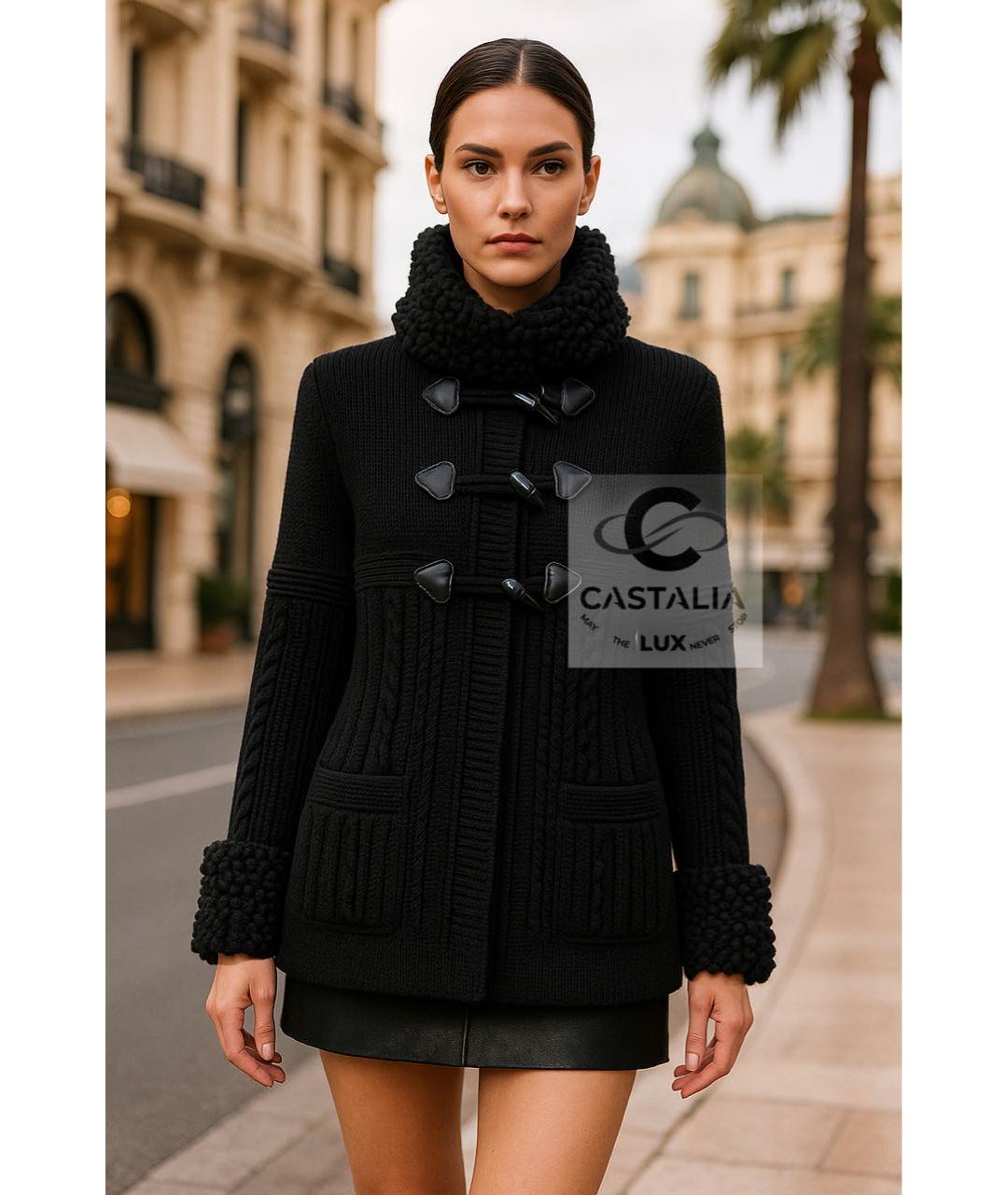 CHANEL Черное кашемировое пальто, фото 3