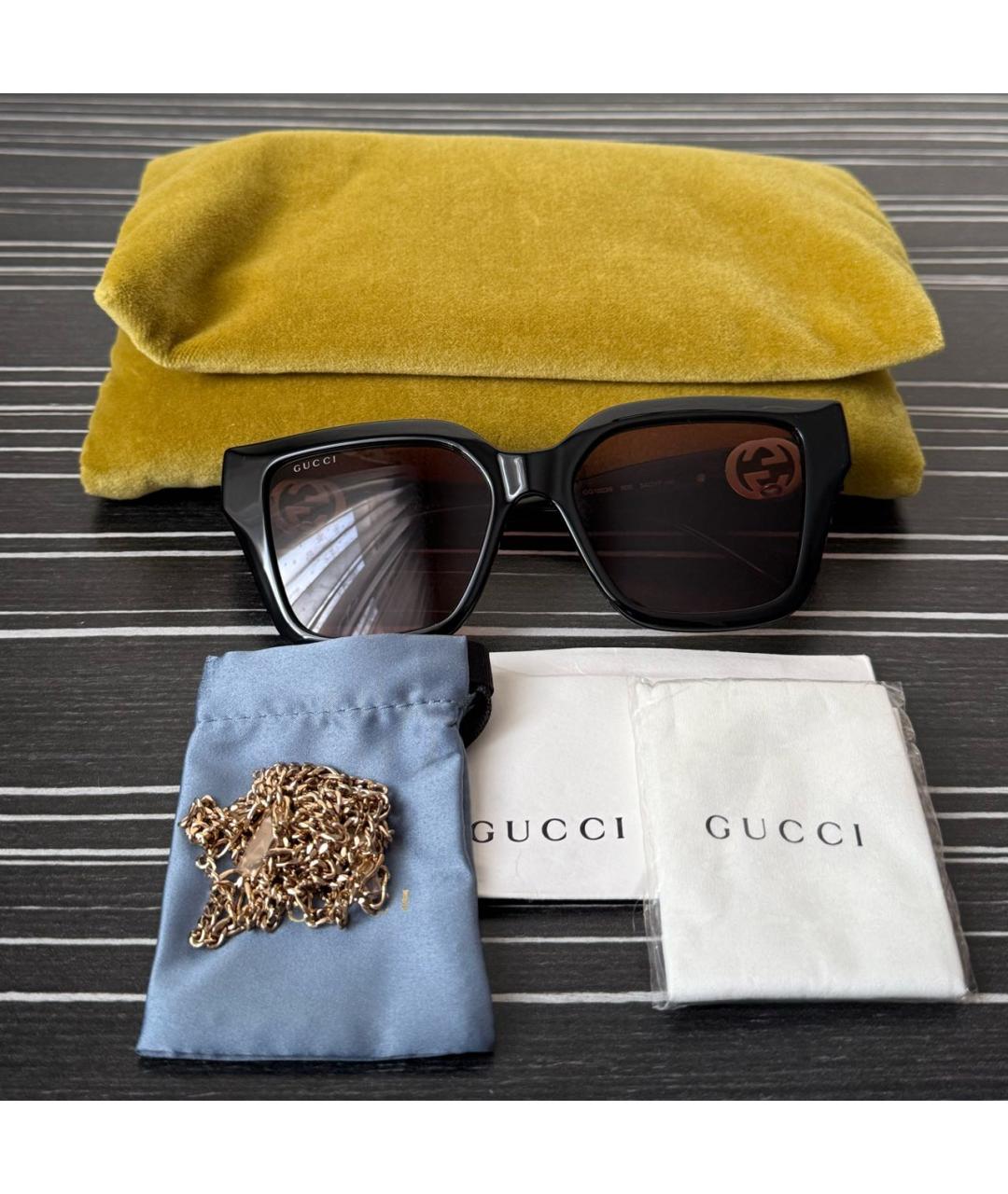 GUCCI Черные пластиковые солнцезащитные очки, фото 4