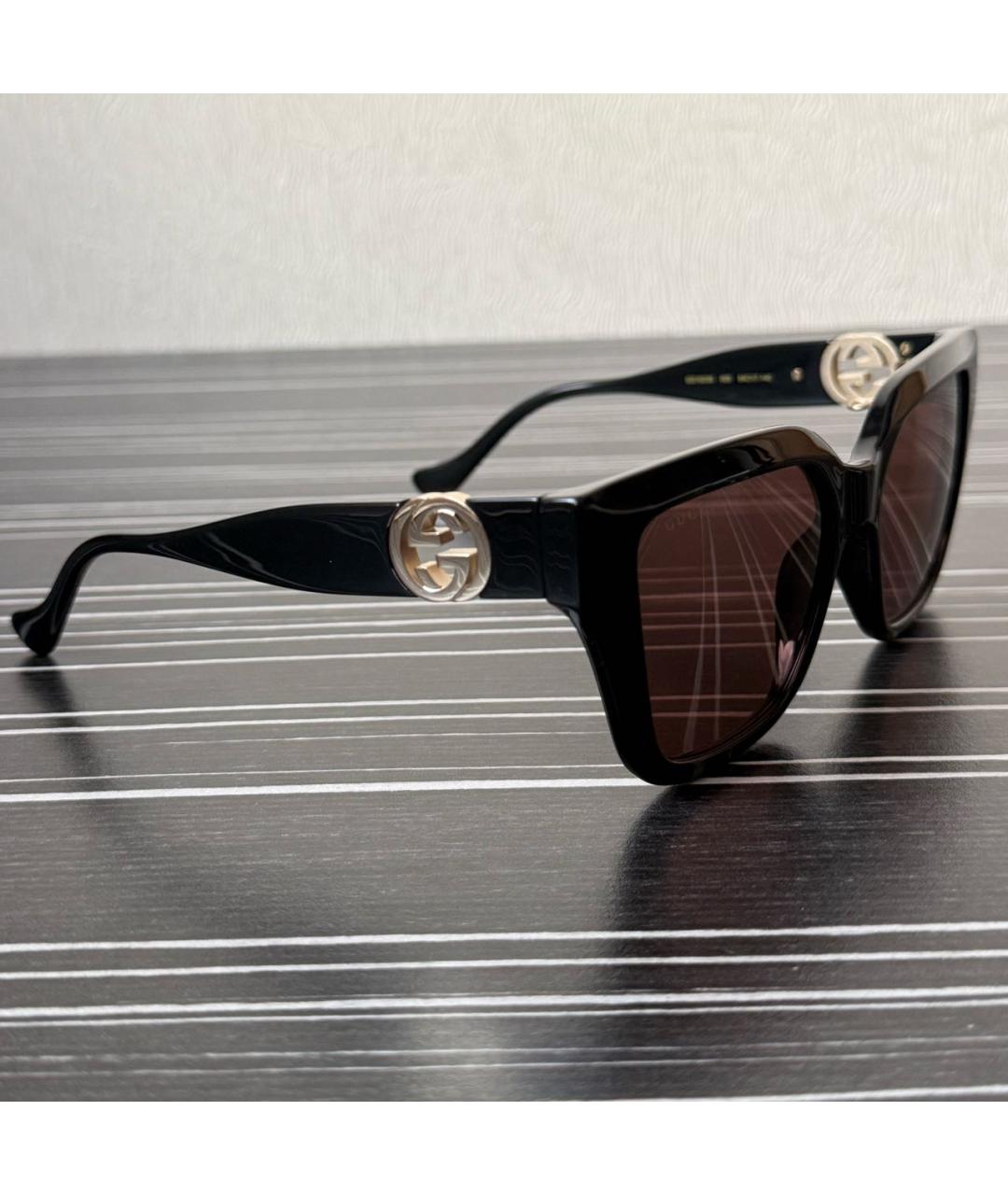 GUCCI Черные пластиковые солнцезащитные очки, фото 2