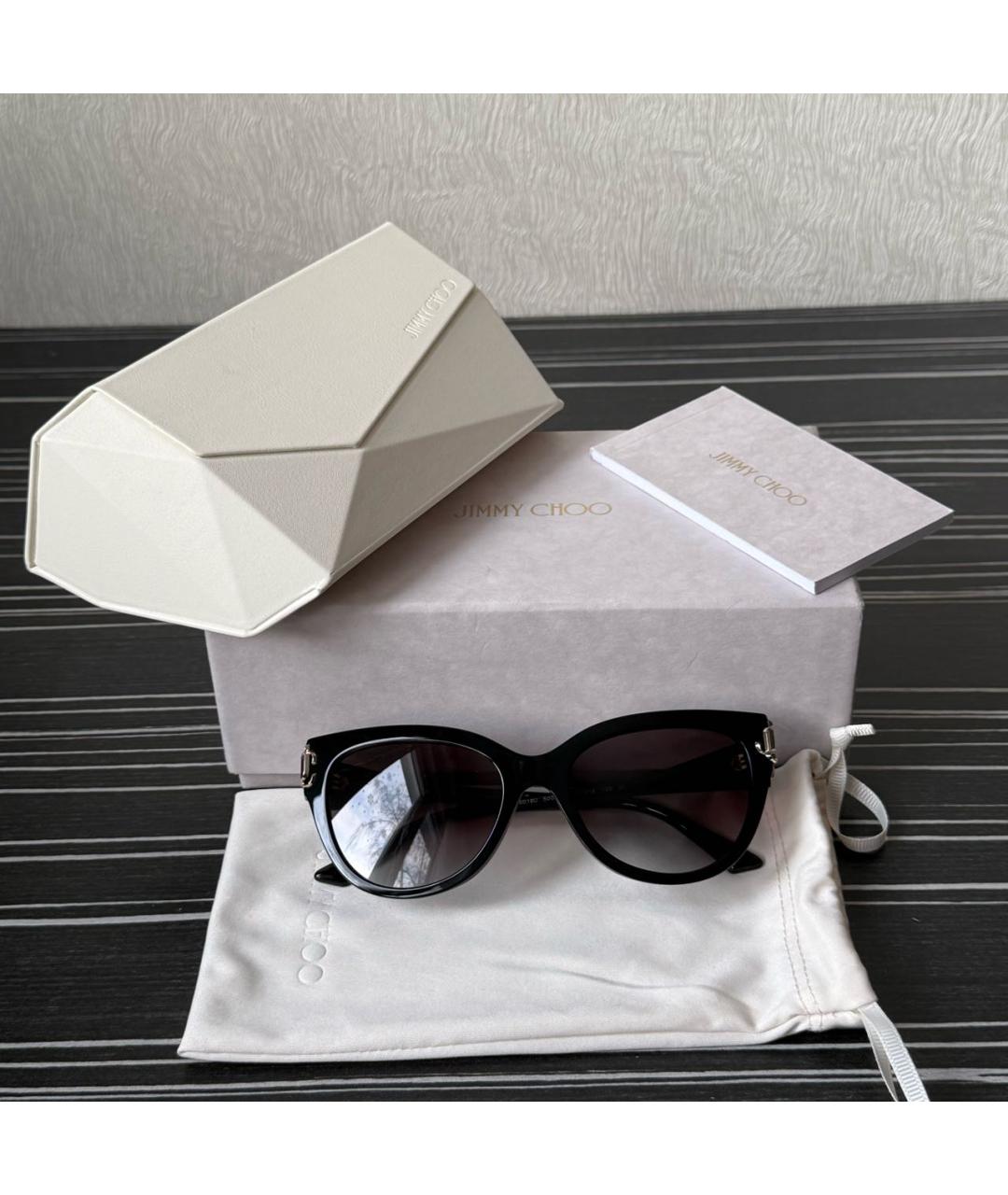 JIMMY CHOO Черные пластиковые солнцезащитные очки, фото 4