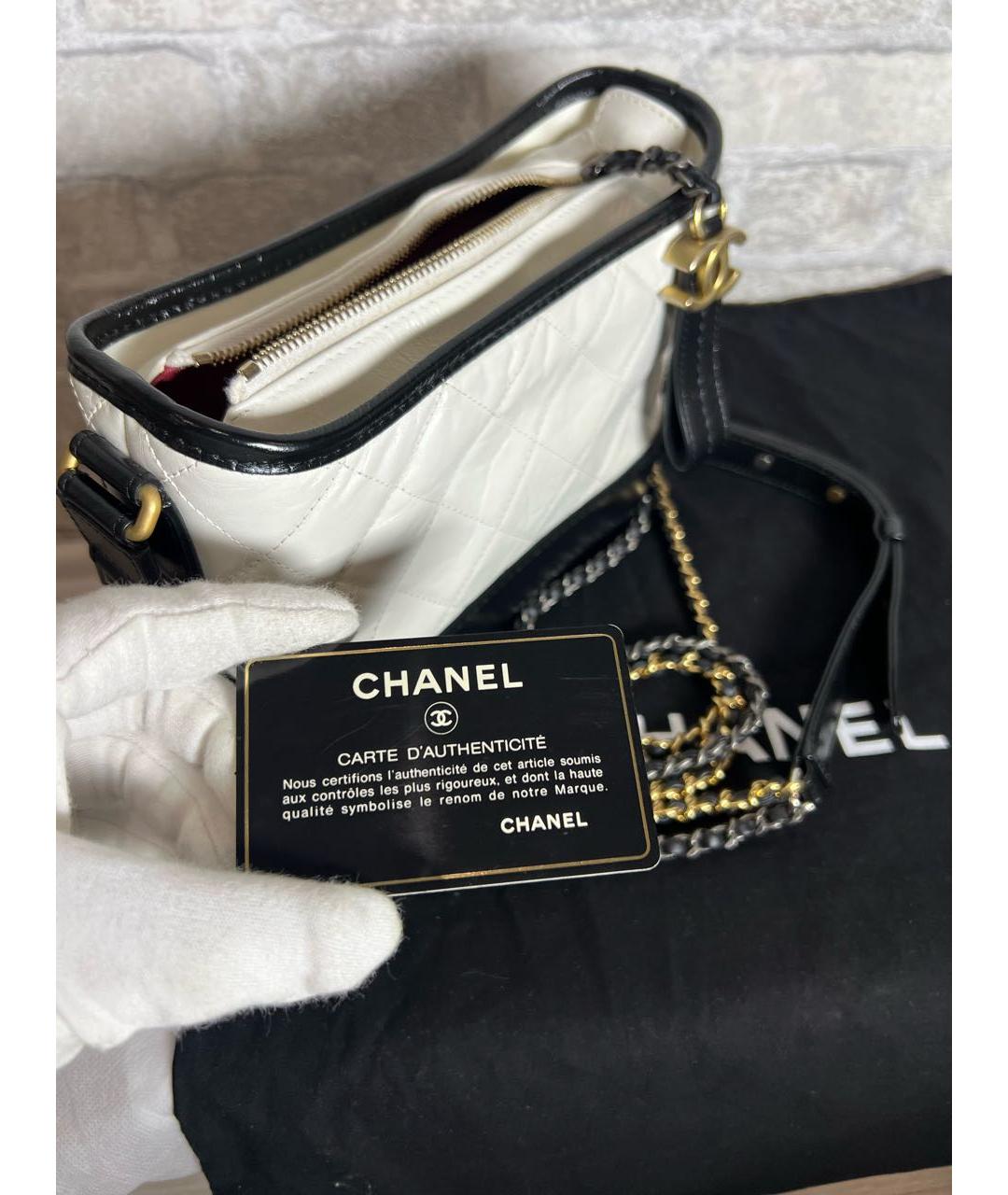 CHANEL Белая кожаная сумка через плечо, фото 8