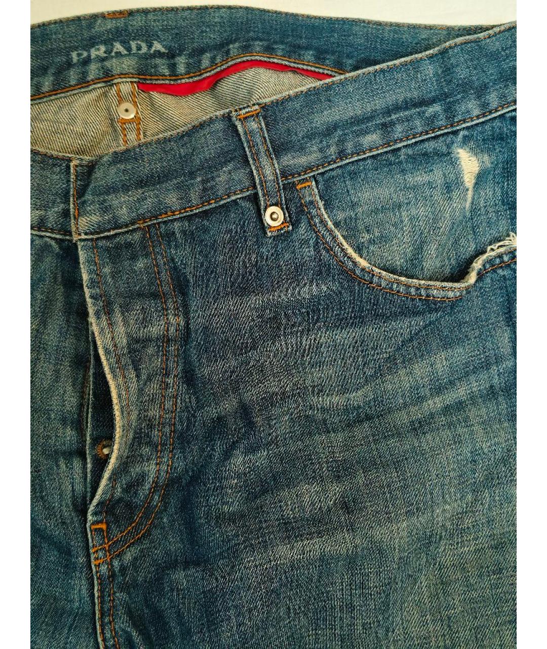PRADA Синие хлопковые джинсы, фото 4