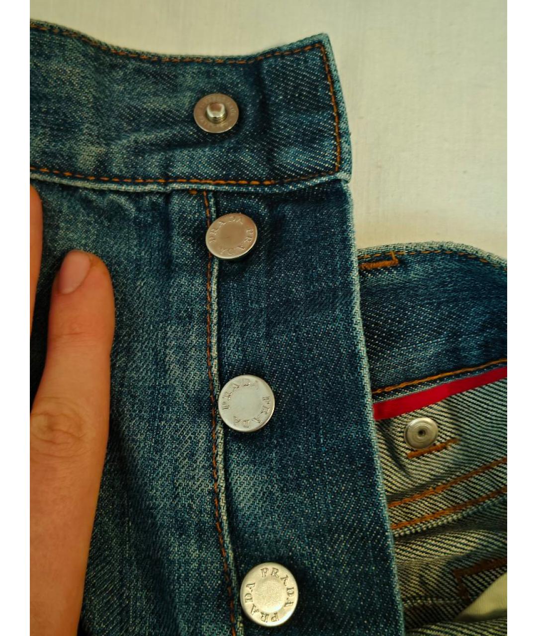 PRADA Синие хлопковые джинсы, фото 8