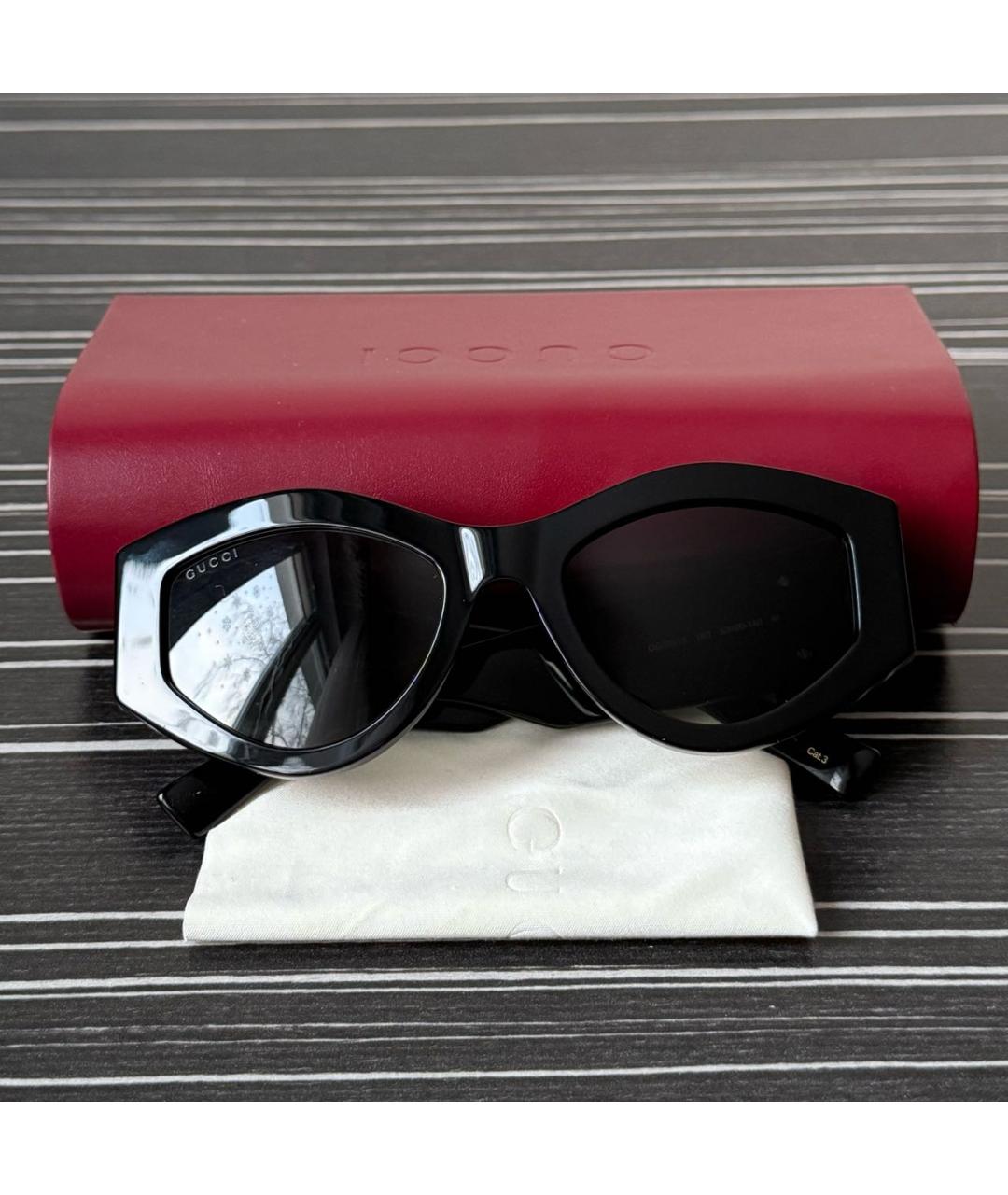 GUCCI Черные пластиковые солнцезащитные очки, фото 4