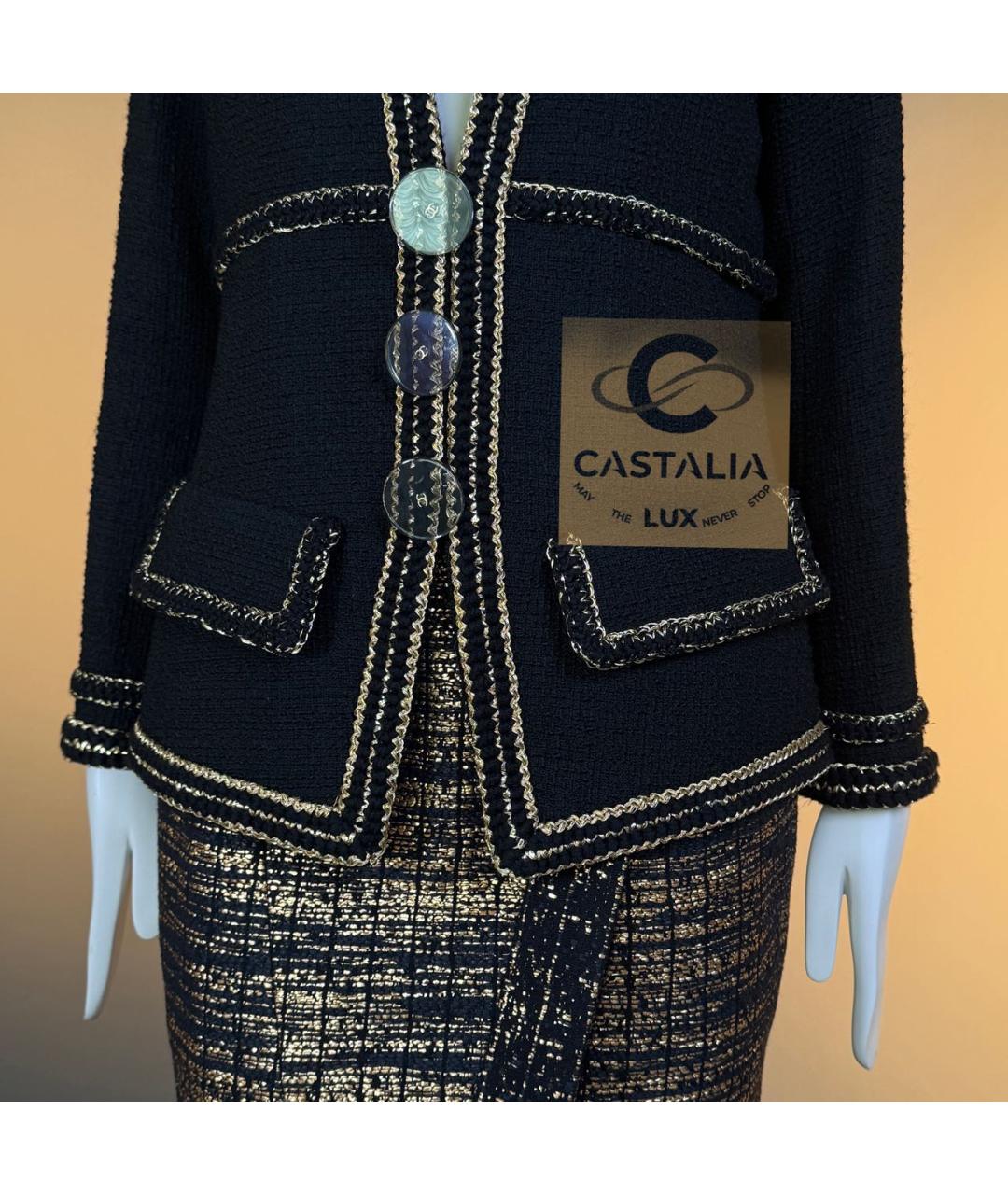 CHANEL Черный твидовый жакет/пиджак, фото 8