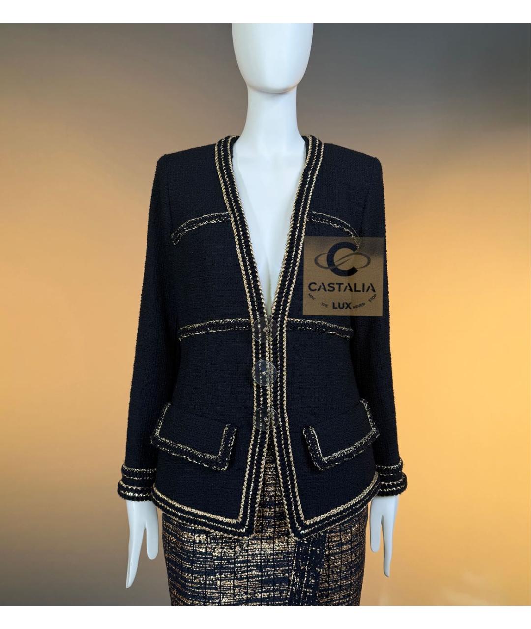 CHANEL Черный твидовый жакет/пиджак, фото 5
