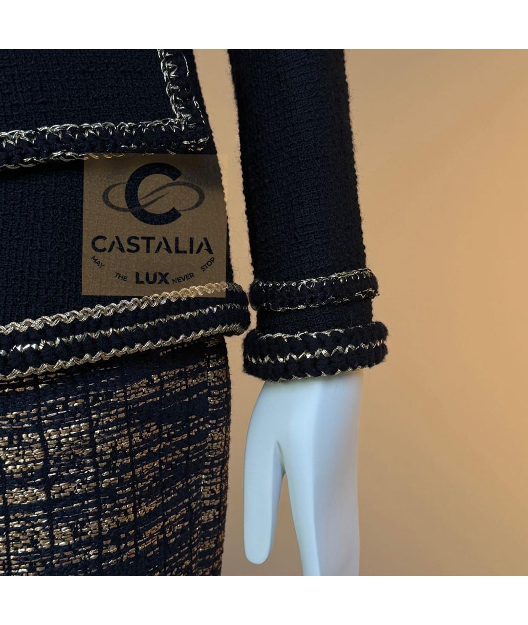 CHANEL Черный твидовый жакет/пиджак, фото 7