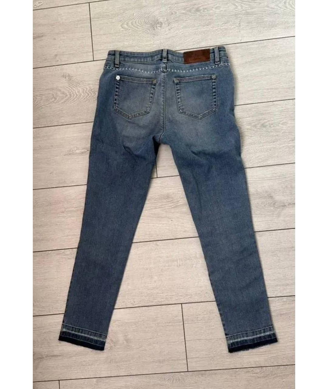 ERMANNO SCERVINO Голубые хлопковые джинсы слим, фото 2