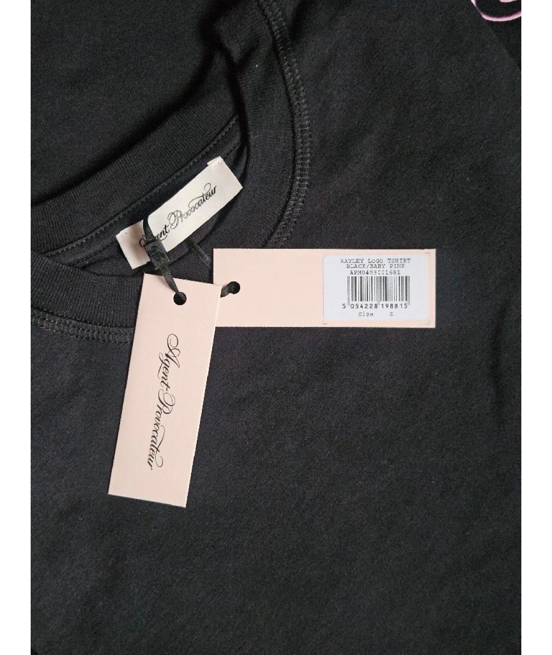 AGENT PROVOCATEUR Черная хлопковая футболка, фото 3