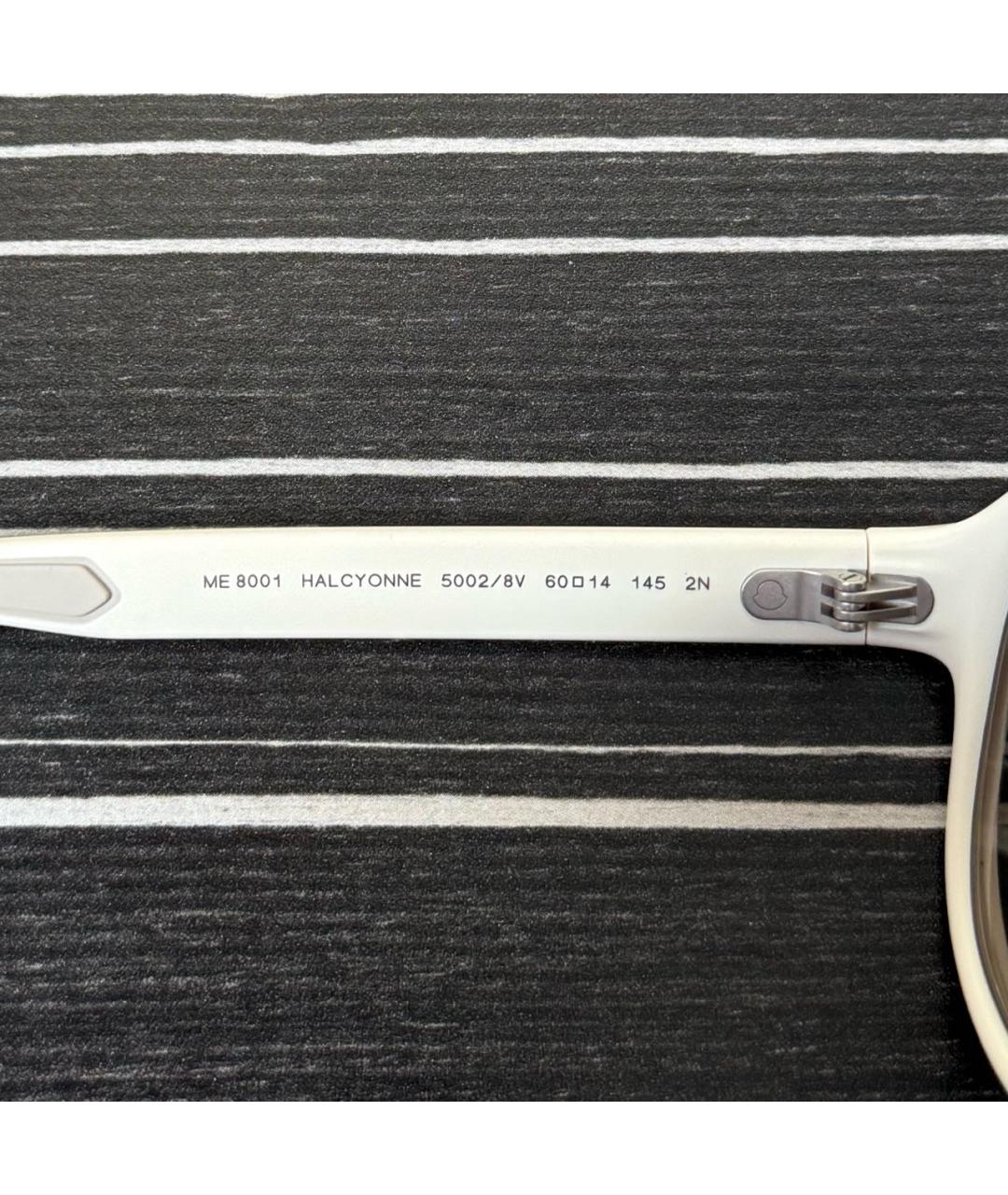 MONCLER Белые пластиковые солнцезащитные очки, фото 3