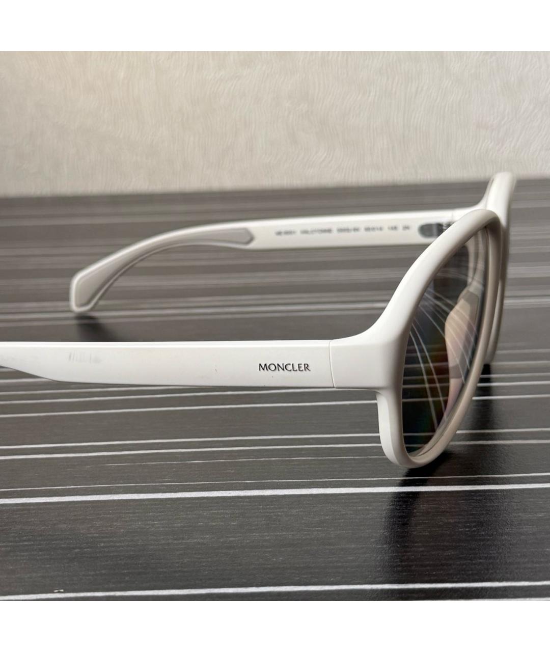 MONCLER Белые пластиковые солнцезащитные очки, фото 2