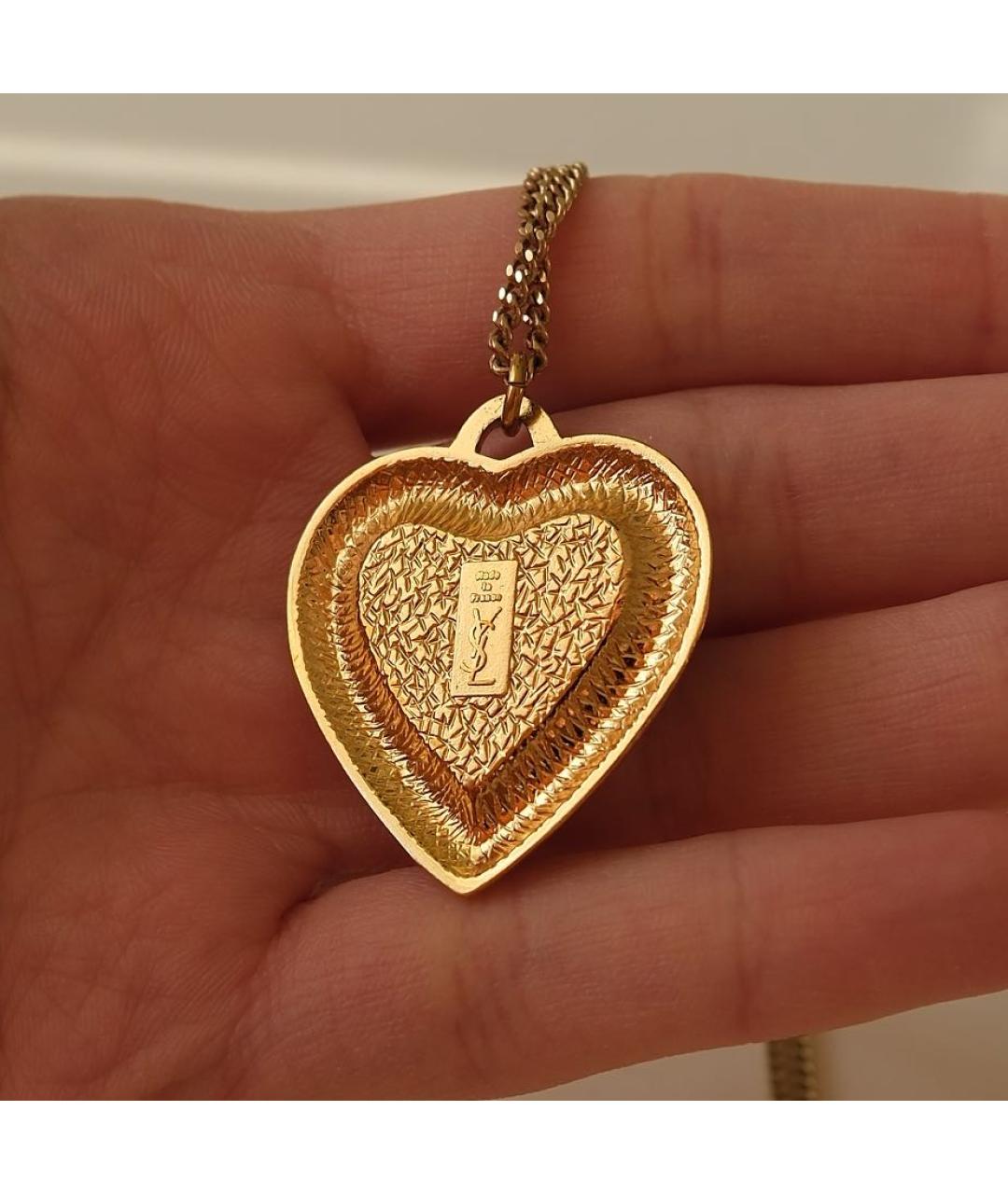 SAINT LAURENT Золотое позолоченное колье, фото 4