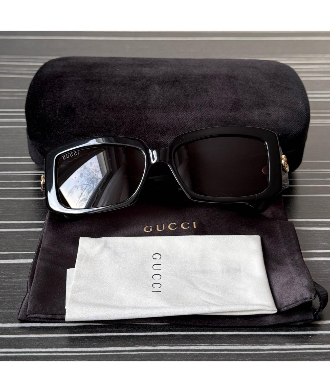 GUCCI Черные пластиковые солнцезащитные очки, фото 4