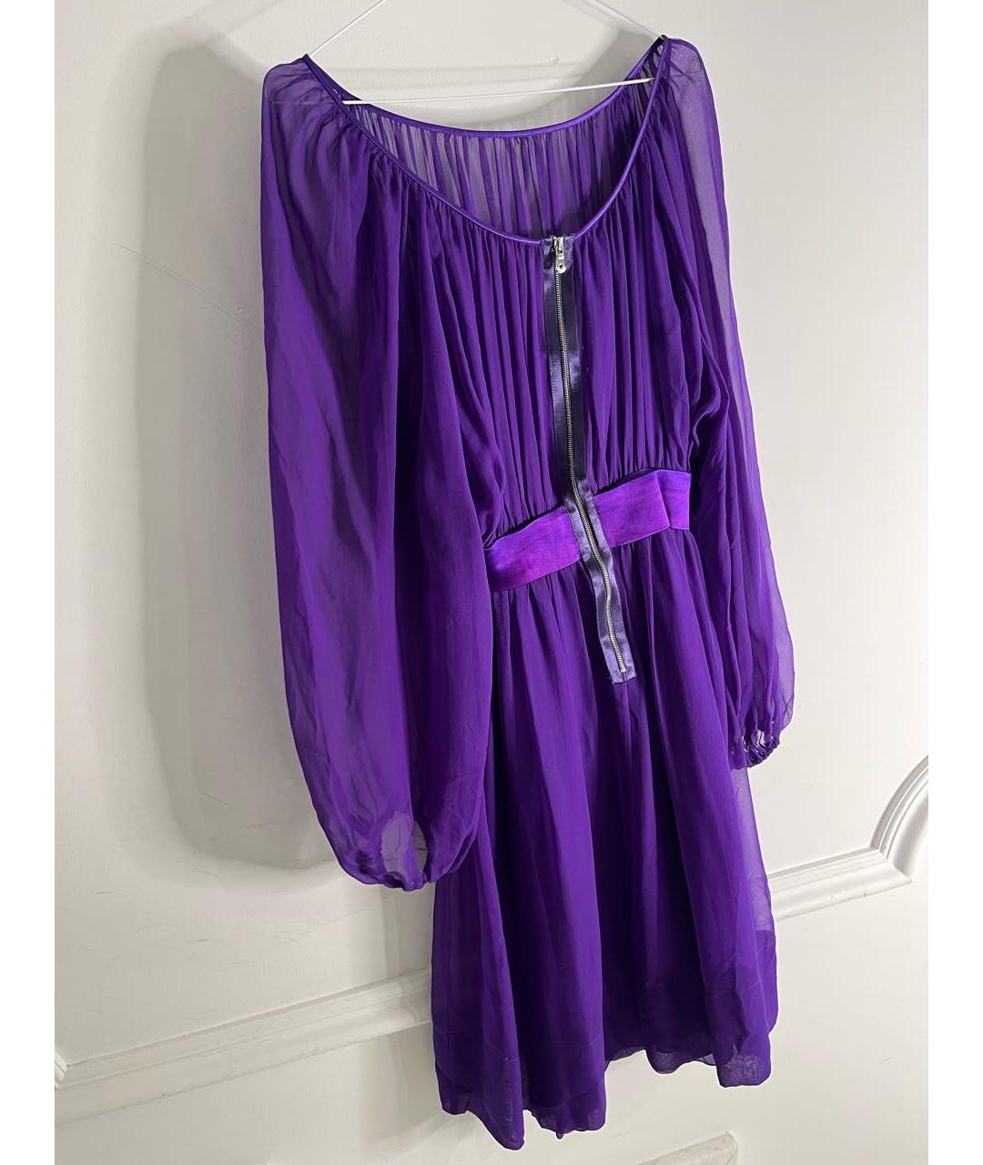 DOLCE&GABBANA Фиолетовое шифоновое коктейльное платье, фото 2