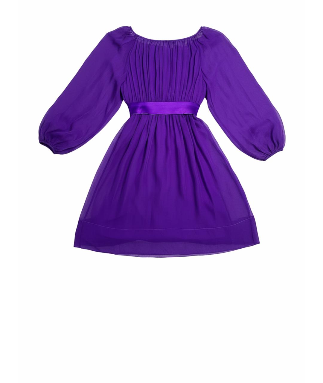 DOLCE&GABBANA Фиолетовое шифоновое коктейльное платье, фото 1