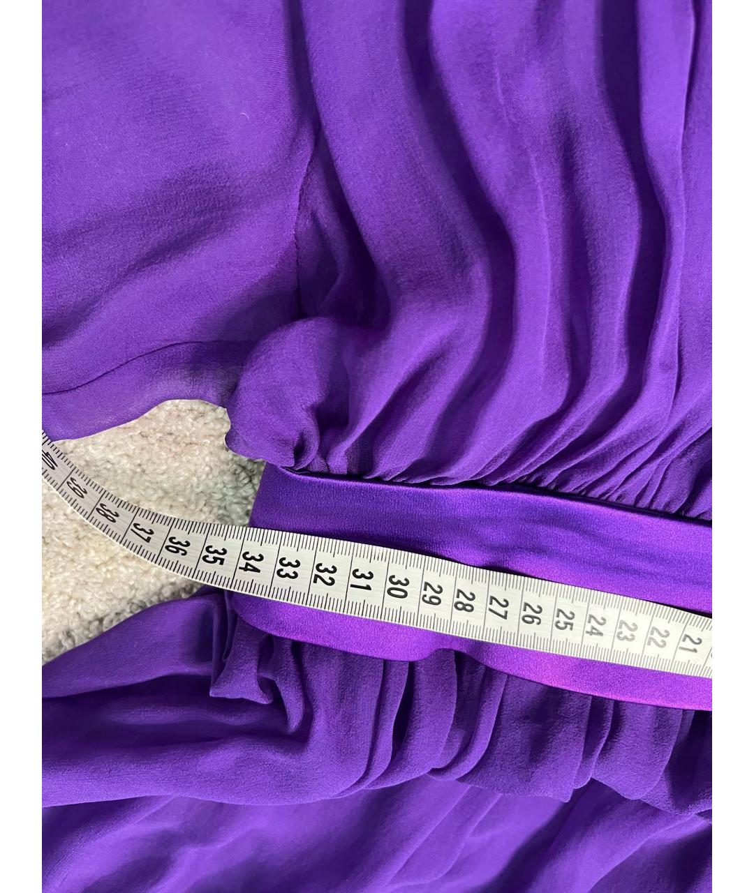 DOLCE&GABBANA Фиолетовое шифоновое коктейльное платье, фото 5