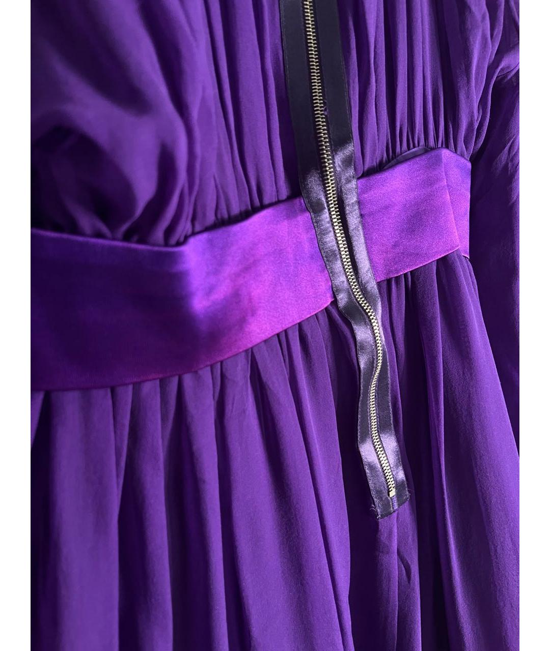 DOLCE&GABBANA Фиолетовое шифоновое коктейльное платье, фото 7