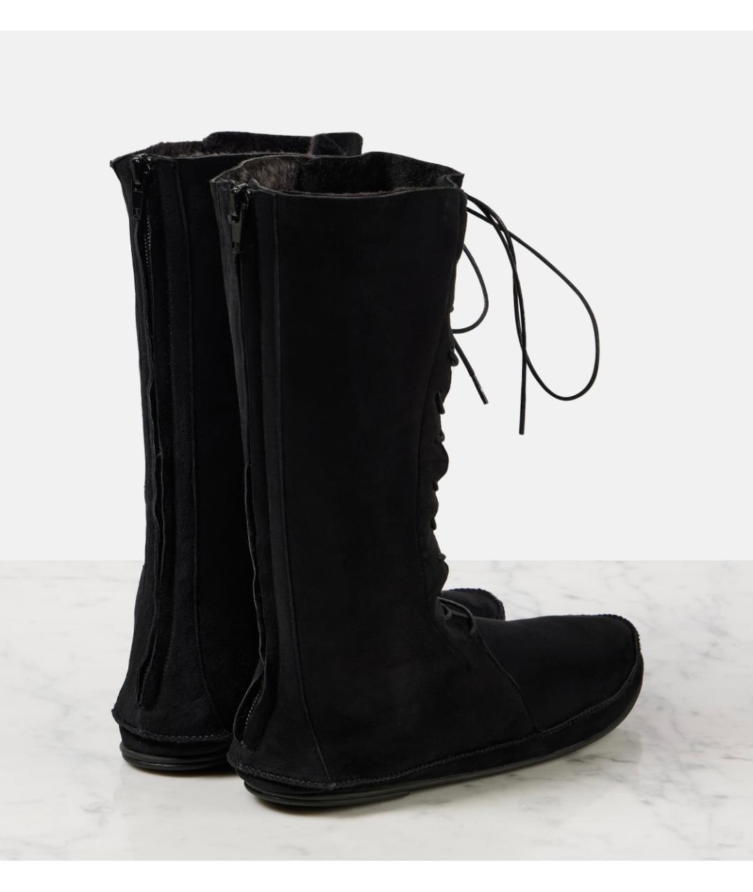 THE ROW Черные замшевые сапоги, фото 4