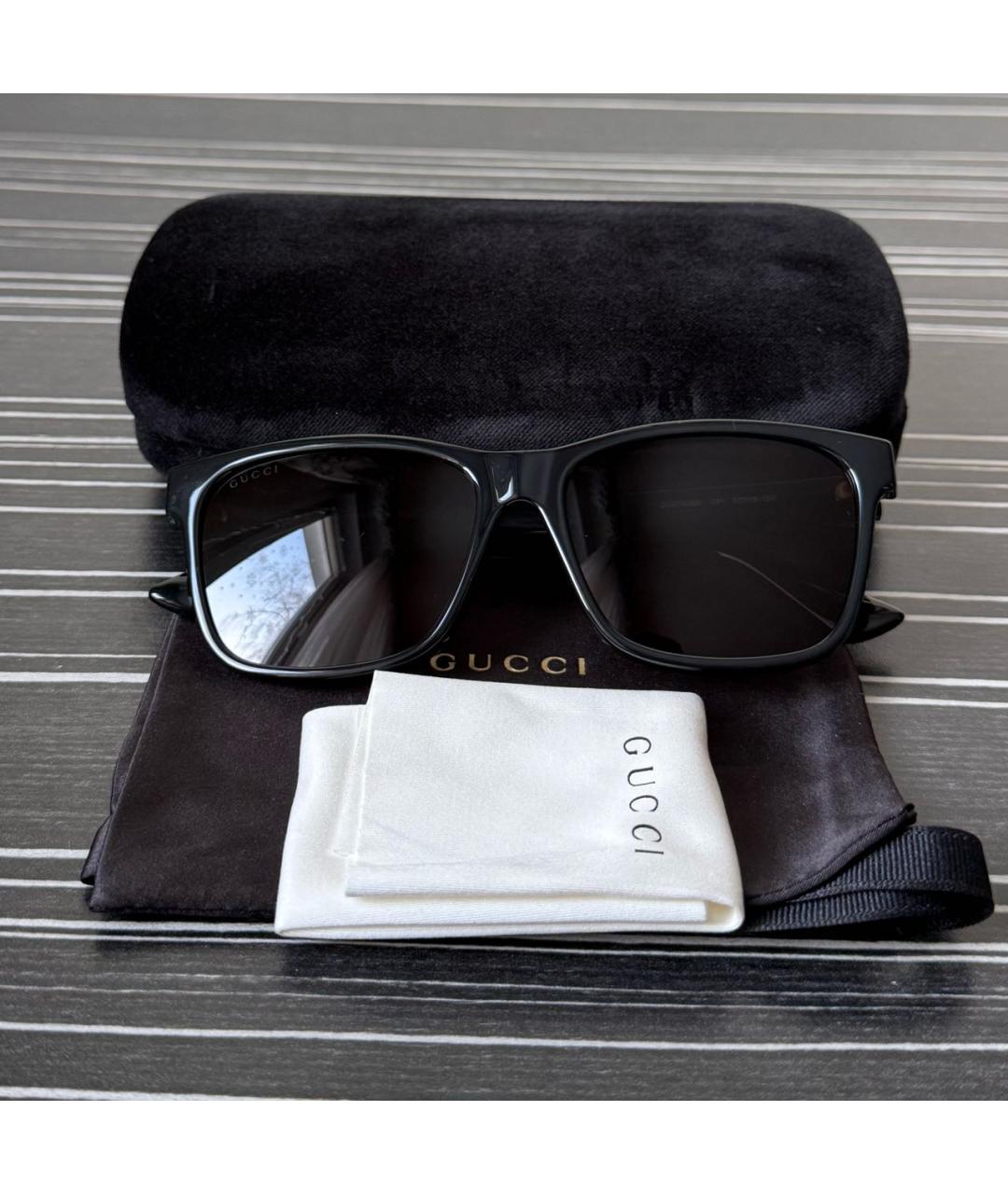 GUCCI Черные пластиковые солнцезащитные очки, фото 4