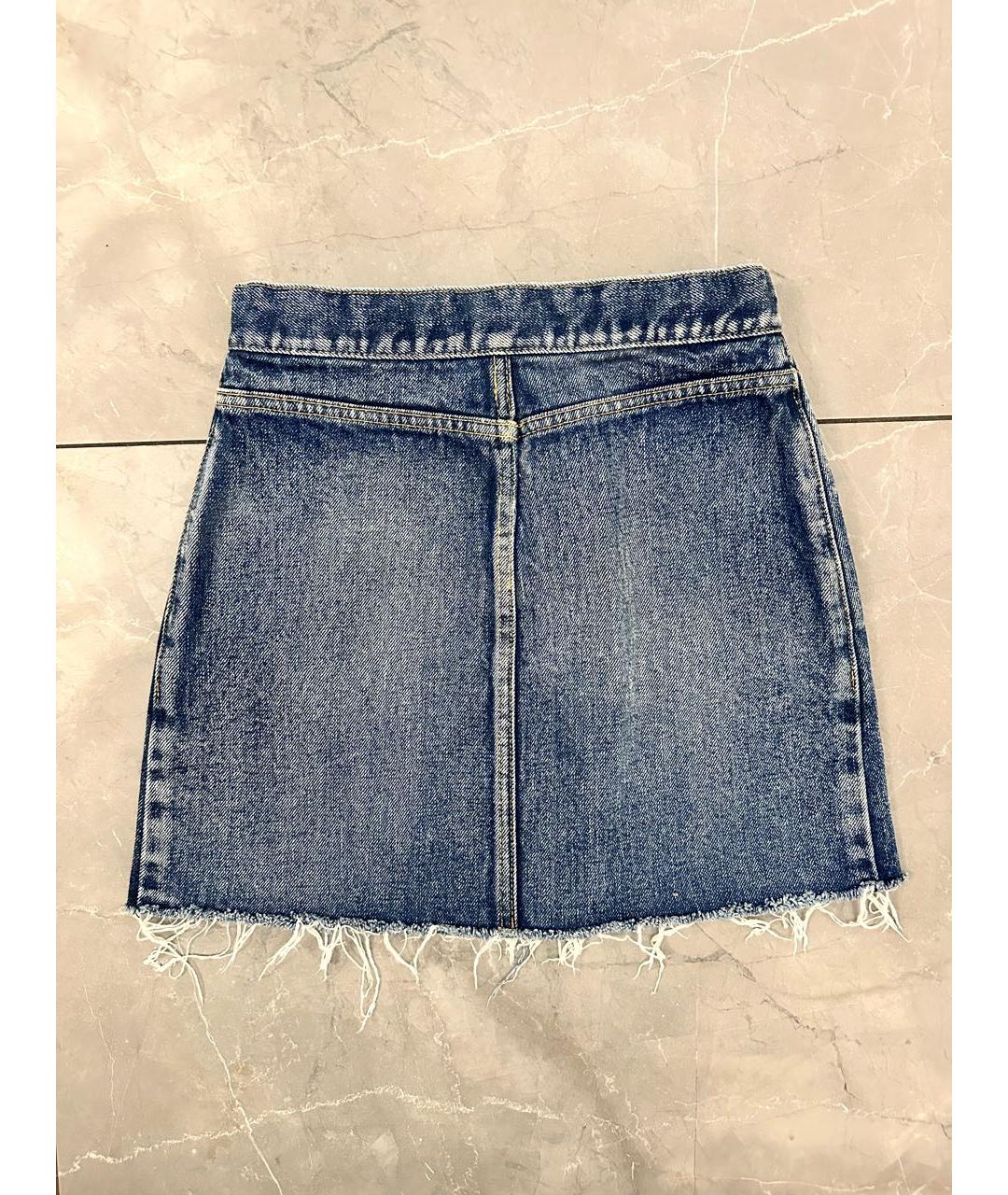 SAINT LAURENT Синяя деним юбка мини, фото 2