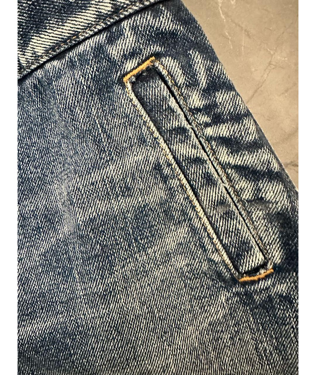 SAINT LAURENT Синяя деним юбка мини, фото 6