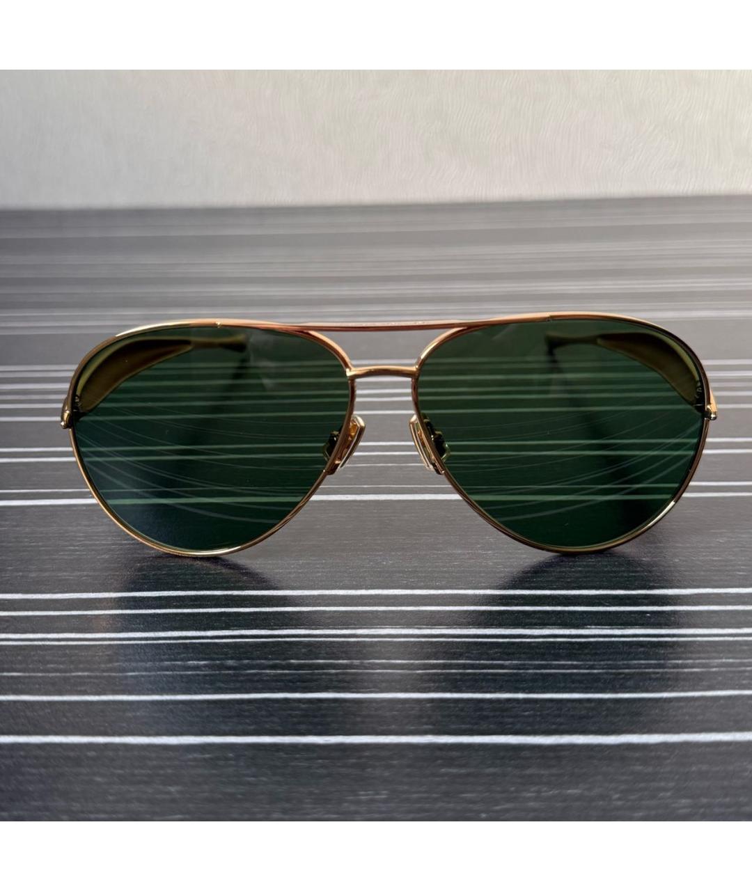 BOTTEGA VENETA Золотые металлические солнцезащитные очки, фото 5