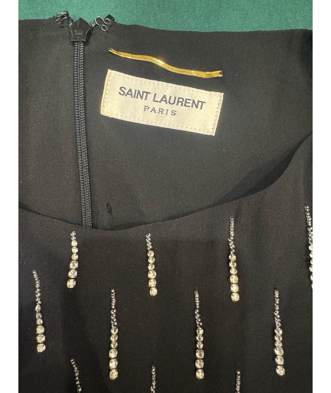 YVES SAINT LAURENT BEAUTY Черное шелковое вечернее платье, фото 3