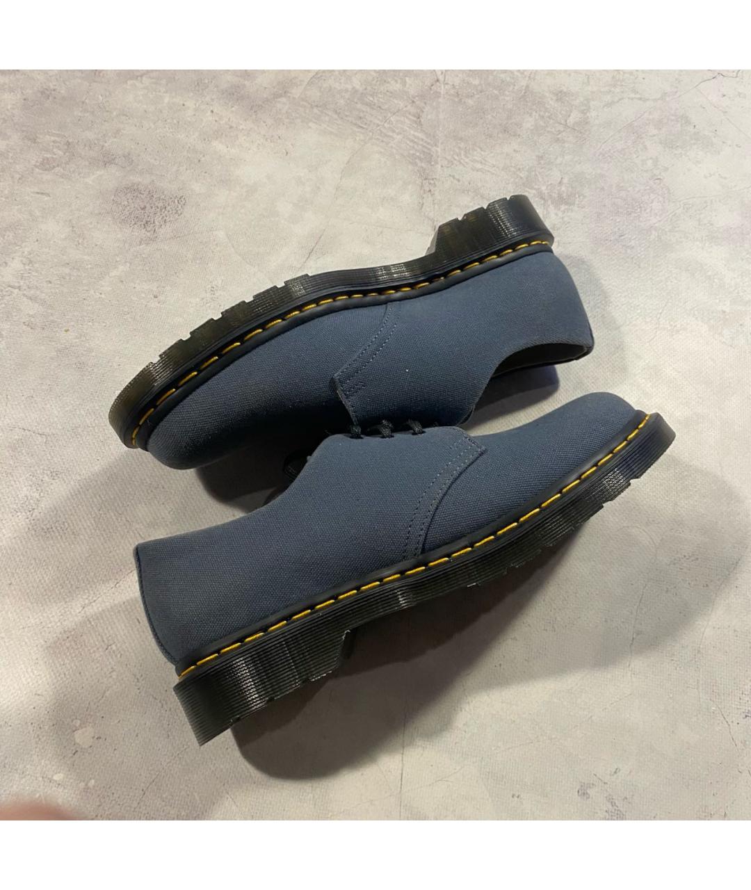 DR. MARTENS Синие текстильные низкие ботинки, фото 2