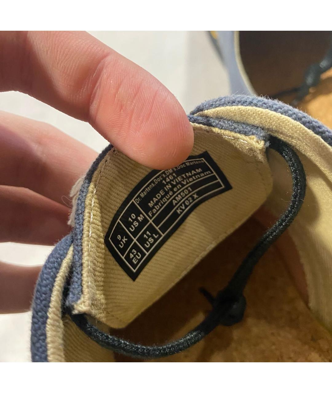 DR. MARTENS Синие текстильные низкие ботинки, фото 6