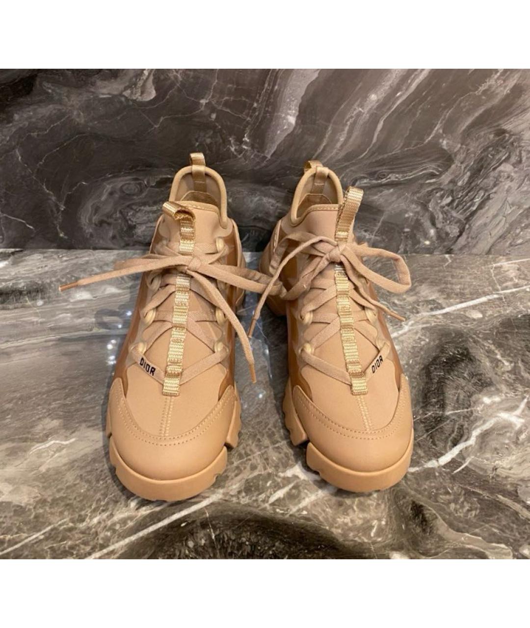 CHRISTIAN DIOR Бежевые синтетические кроссовки, фото 3