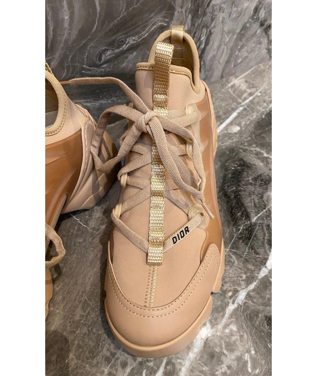 CHRISTIAN DIOR Бежевые синтетические кроссовки, фото 4