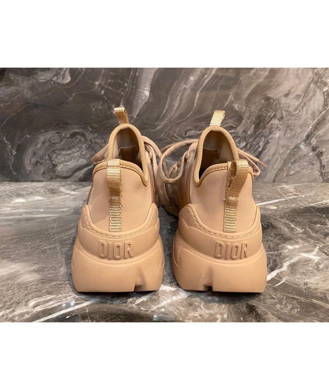 CHRISTIAN DIOR Бежевые синтетические кроссовки, фото 6