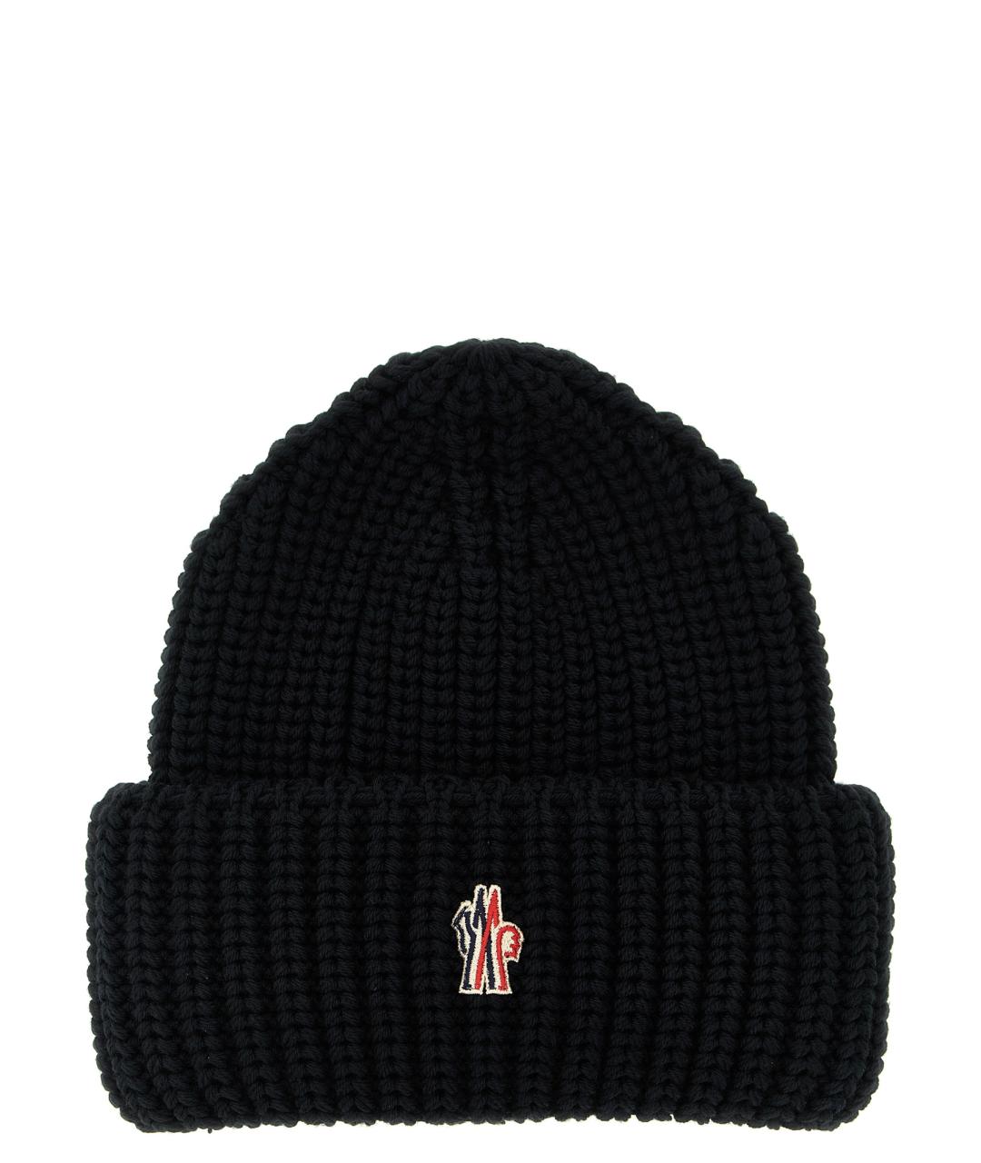 MONCLER GRENOBLE Черная шерстяная шапка, фото 1