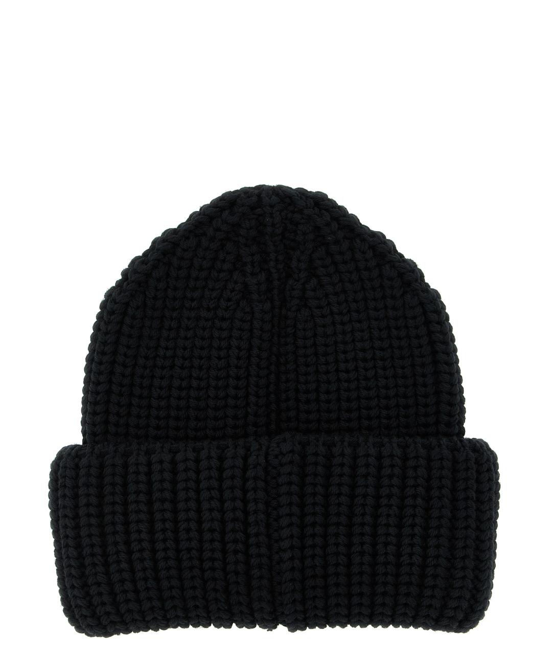 MONCLER GRENOBLE Черная шерстяная шапка, фото 2