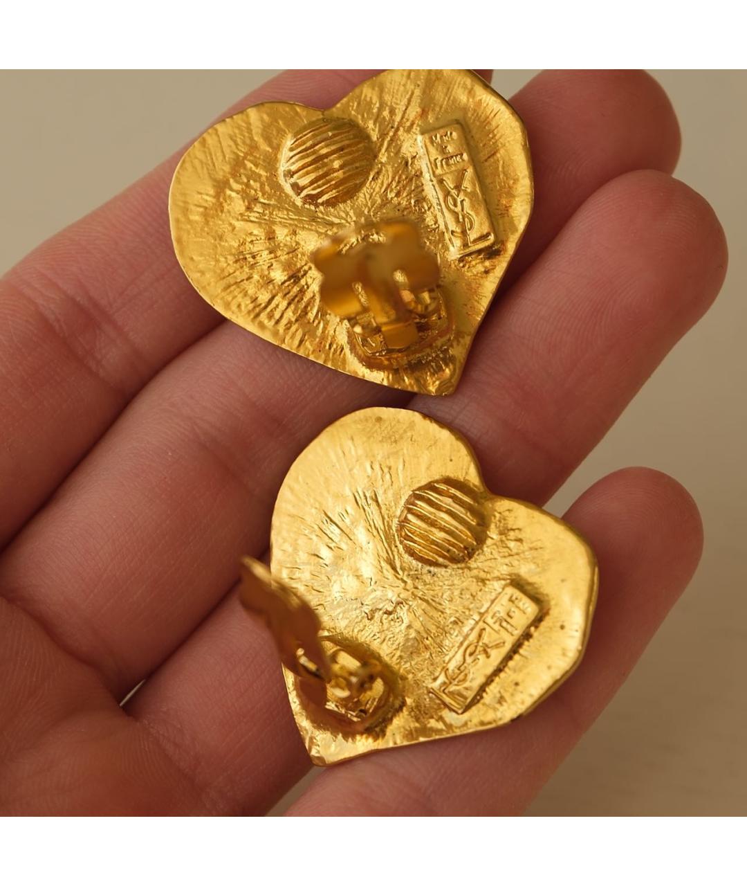 SAINT LAURENT Золотые металлические клипсы, фото 4