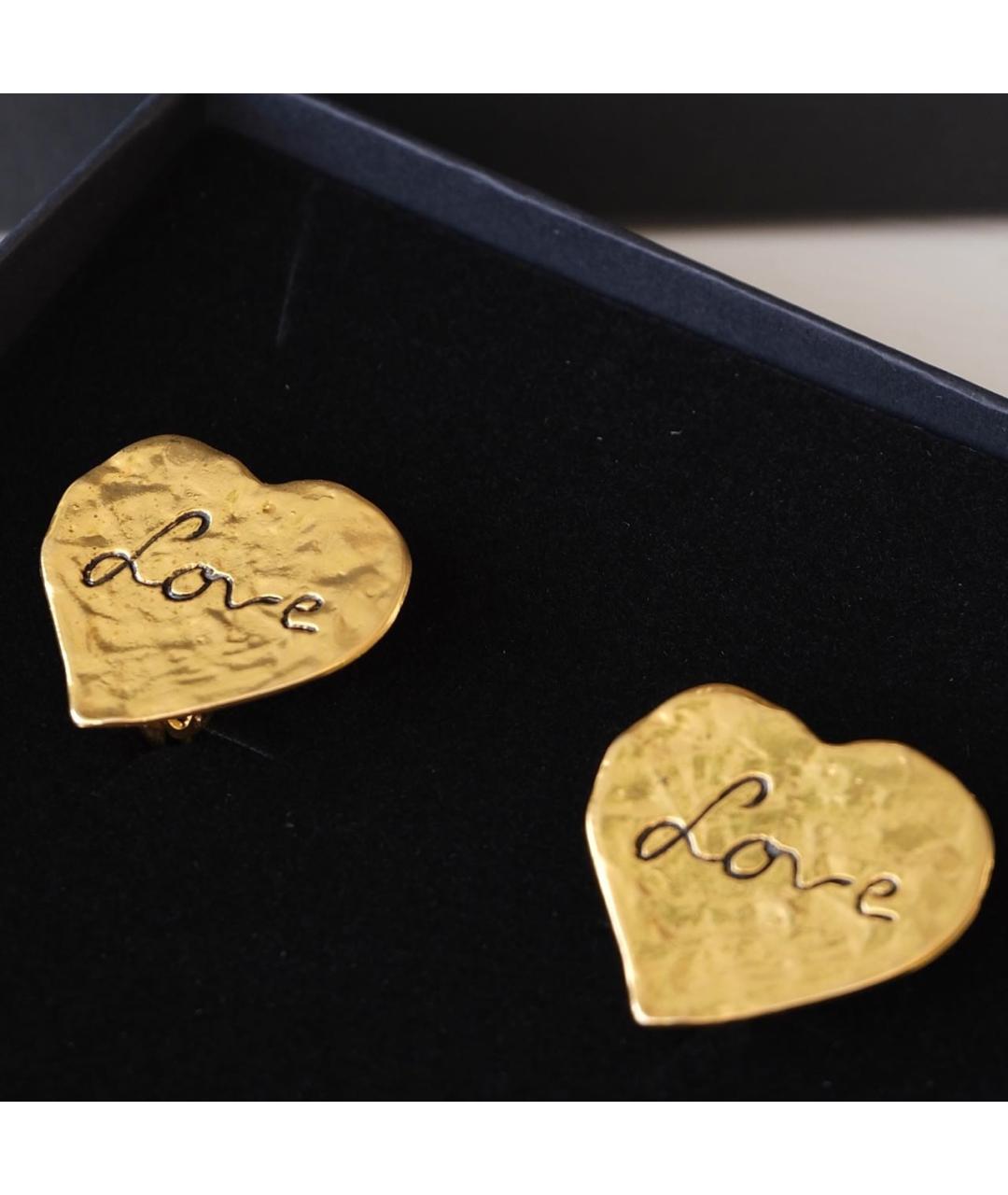 SAINT LAURENT Золотые металлические клипсы, фото 5