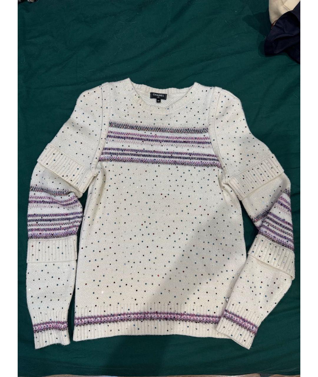 CHANEL Белый кашемировый джемпер / свитер, фото 4