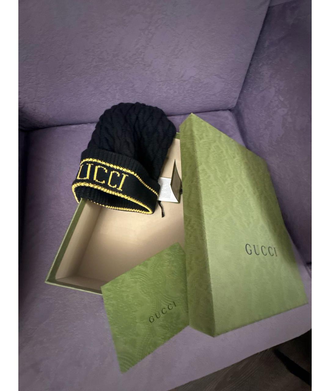 GUCCI Черная шерстяная шапка, фото 4