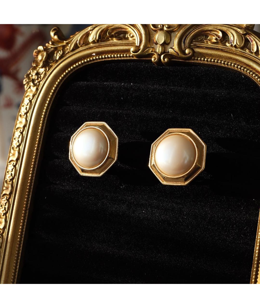 SAINT LAURENT Золотые металлические серьги, фото 6