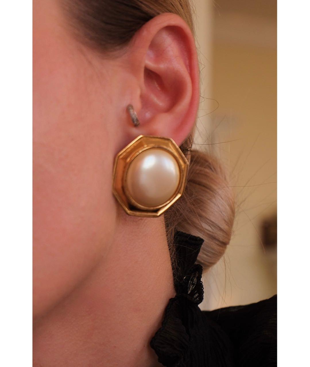 SAINT LAURENT Золотые металлические серьги, фото 7