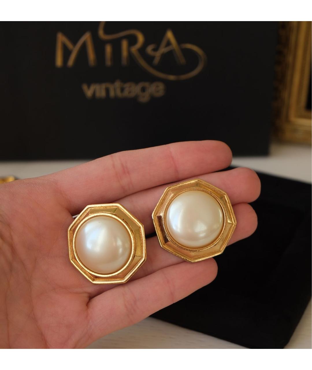 SAINT LAURENT Золотые металлические серьги, фото 2