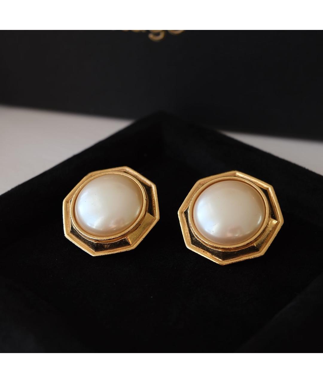 SAINT LAURENT Золотые металлические серьги, фото 5