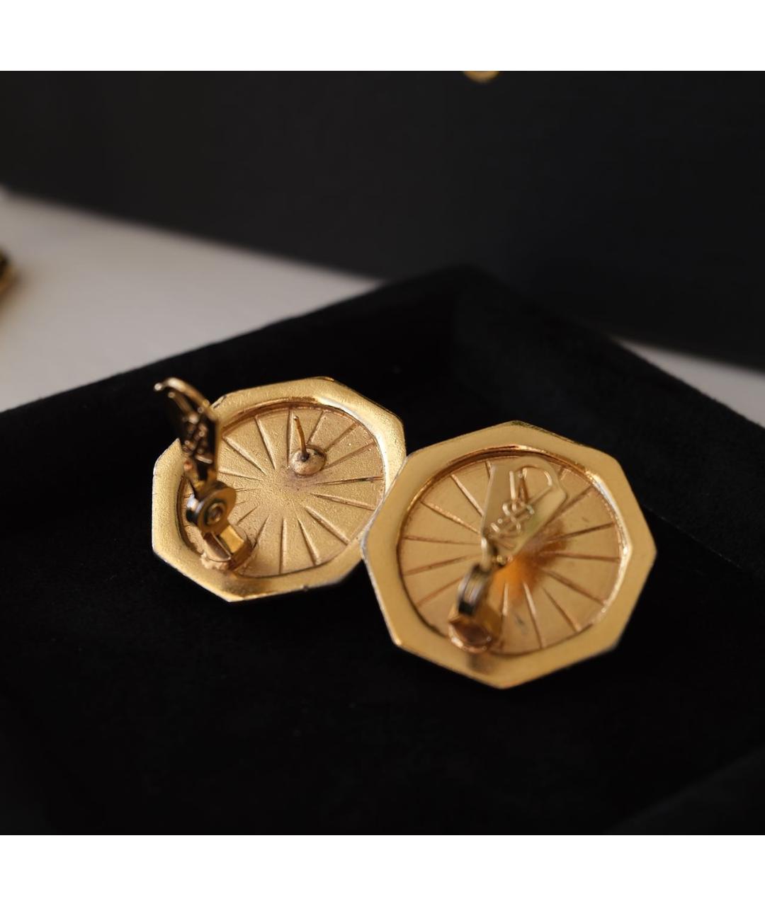 SAINT LAURENT Золотые металлические серьги, фото 3