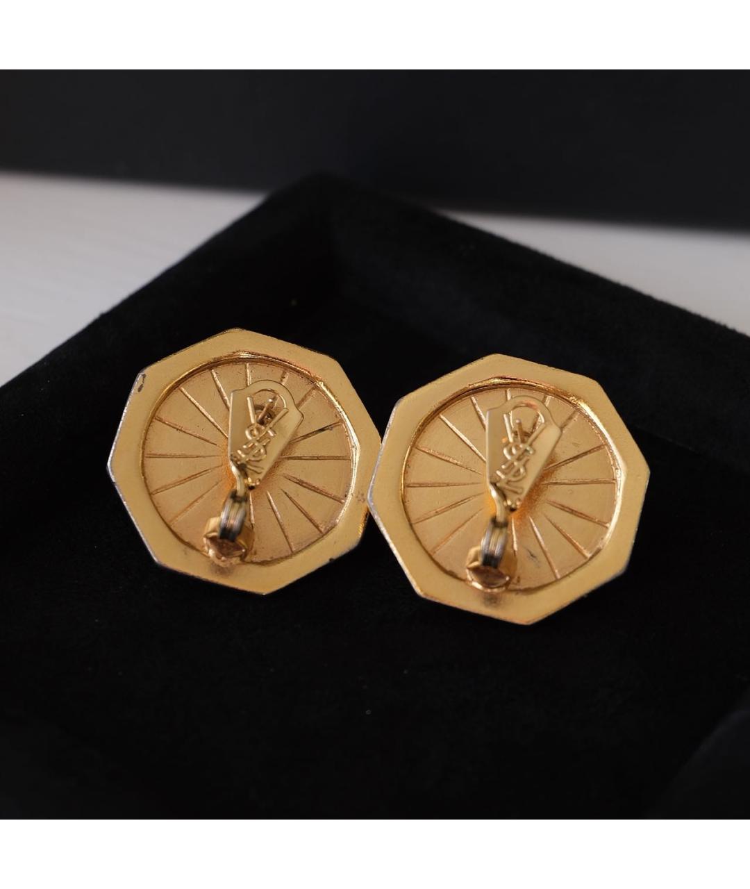 SAINT LAURENT Золотые металлические серьги, фото 4
